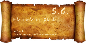 Sárvári Ottó névjegykártya